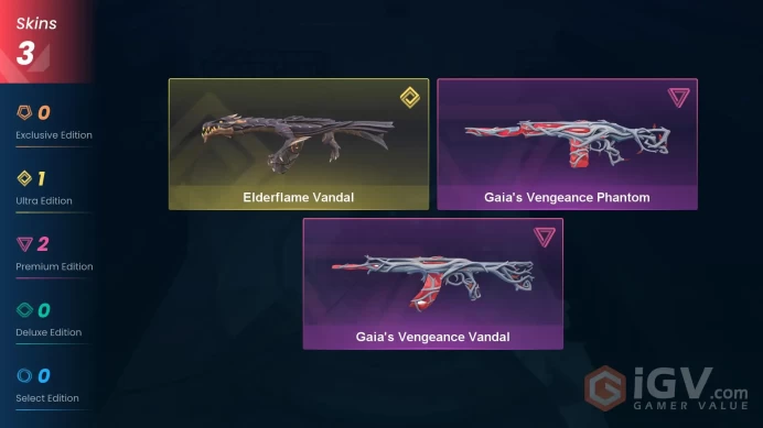 EU [ 3 TOP SKINS ] Elderflame Vandal + Gaia's Vengeance Vandal + Gaia's Vengeance Phantom / full acces