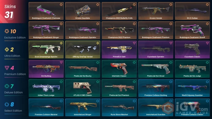 EU [ 31 TOP SKINS + 3 KNIFE ] Champions 2022 Butterfly Knife + Champions 2022 Phantom + ORA by OneTap Vandal + Bubblegum Phantom / FULL ACCES