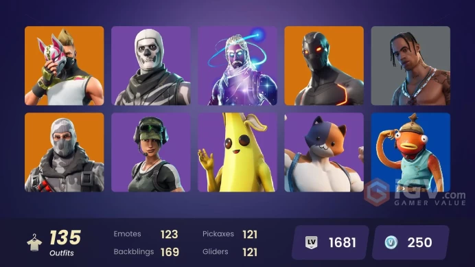 PC/Xbox/Nintendo 120 skins | OG STW | Galaxy | Travis Scott | Astro Jack | Fishstick (World Cup) | Omega (stage 5) | Trailblazer | Havoc | Sub 