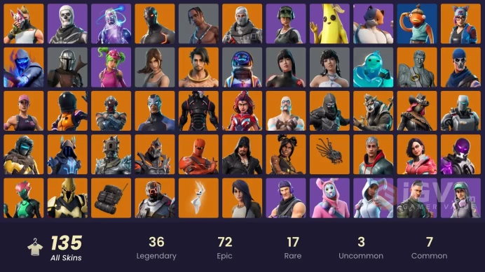 PC/Xbox/Nintendo 120 skins | OG STW | Galaxy | Travis Scott | Astro Jack | Fishstick (World Cup) | Omega (stage 5) | Trailblazer | Havoc | Sub 