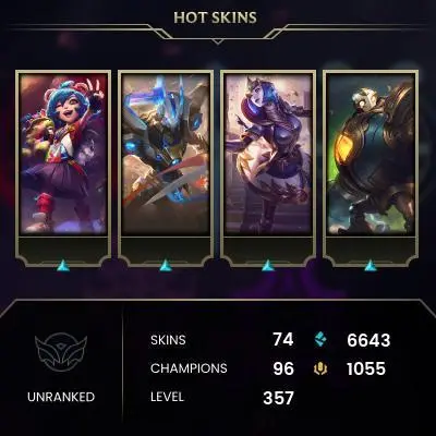 [3in1] LEAGUE OF LEGENDS | 357 level | 74 skins | Full access | Warranty | 2 Gifts 
