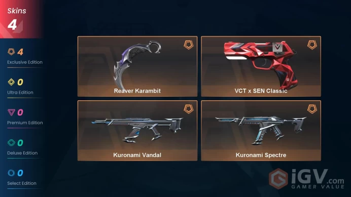NA | Reaver Karambit, Kuronami Vandal, Kuronami Spectre, VCT x SEN Classic [Full Access]