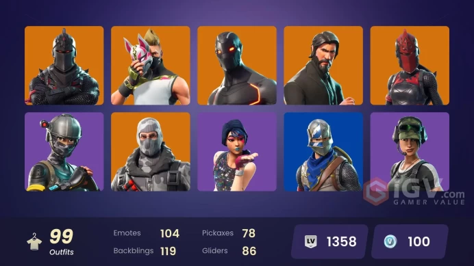 PC/PSN/Nintendo 97 skins | Black Knight | Sparkle Specialist | The Reaper | Blue Squire | Royale Knight | Elite Agent | Blue Team Leader 