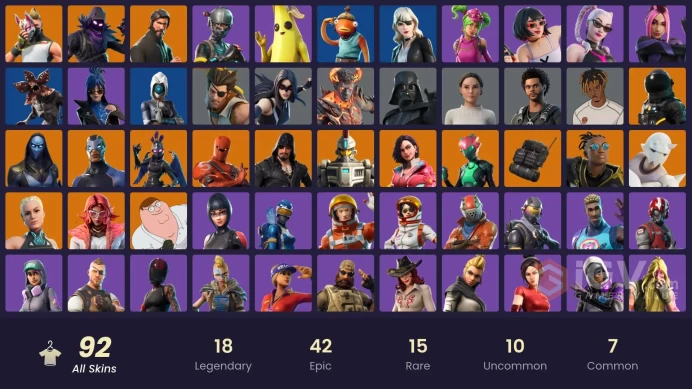 92 SKINS + THE REAPER + TAKE THE L + WORLD CUP + ELITE AGENT + FRESH + X-23 + DRIFT + CARBIDE + EVELIN + HANA + SHADOW OPS + SLAYER JUICE WRLD
