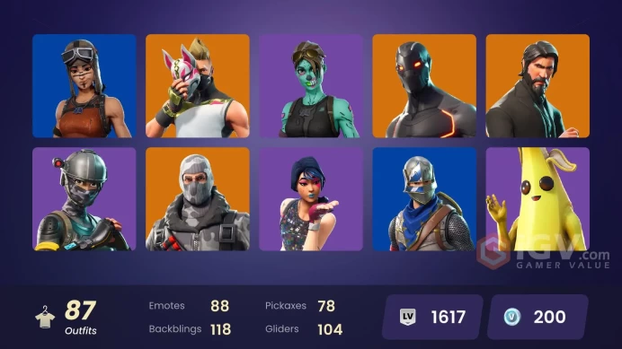87 SKINS + SPARKLE SPECIALIST + AC/DC + THE REAPER + FLOSS + TAKE THE L + ELITE AGENT + MAKO + DRIFT (STAGE 5) + OMEGA + GHOUL TROOPER