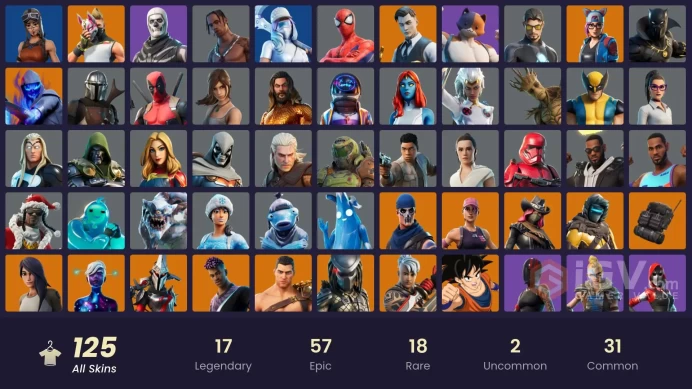 PC/PSN/Xbox/Nintendo 125 skins | OG STW Travis Scott | Renegade Raider | Astro Jack | Gold Midas | Gold Meowscles | Gold Brutus | Son Goku | Dr