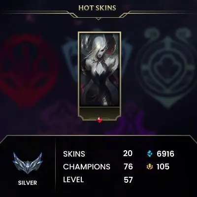 [EUW] - Silver I / 20 Skins / Changeable Mail | Instant Delivery | Lifetime Warranty | 100% Handmade & Secure | 24/7 Support