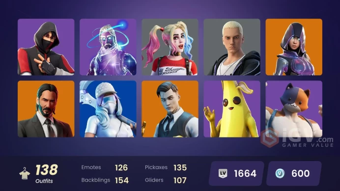 PC/PSN/Xbox/Nintendo 138 skins | Galaxy | IKONIK | Merry Mint Axe | Leviathan Axe | Glow | Gold Midas | Clutch | Grind | Point Patroller | Tart 