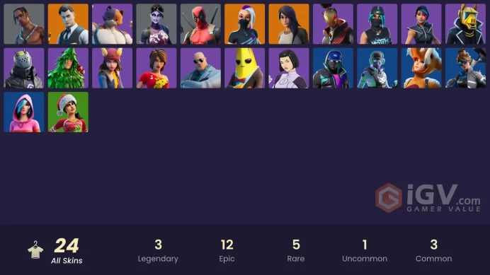 [PC] 24 skins | Travis Scott | Gear Specialist Maya | Catalyst | Midas | Dark Bomber | Deadpool | X-Lord | TNTina | Y0ND3R | 450 VB