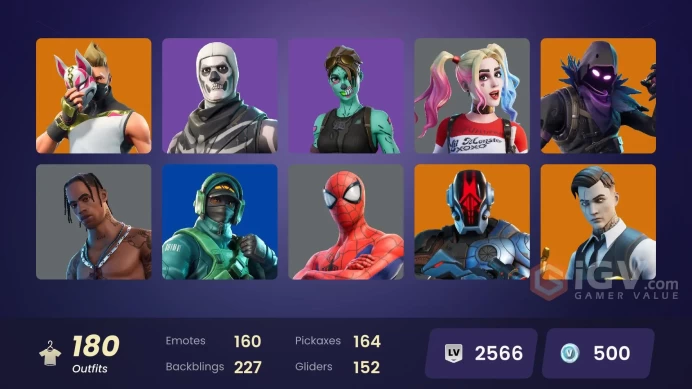 PC/PSN/Xbox/Nintendo 180 skins | OG STW Travis Scott | Neo Versa | Reflex | Gold Brutus | Gold Midas | Grind | Cloud Striker | Trilogy |