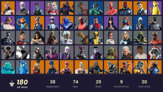 PC/PSN/Xbox/Nintendo 180 skins | OG STW Travis Scott | Neo Versa | Reflex | Gold Brutus | Gold Midas | Grind | Cloud Striker | Trilogy |