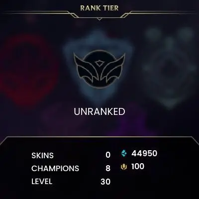 [EUW] League Of Legends Unranked Account LVL 30 + | 40000+ BE | Mail Change (UNVERIF EMAIL)