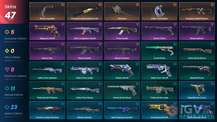 Latam| Champions 2022 Bundle, Reaver Karambit, Reaver Vandal, Reaver Phantom, Reaver Spectre, Reaver Ghost, Gaia's Vengeance Vandal,Prime Vandal