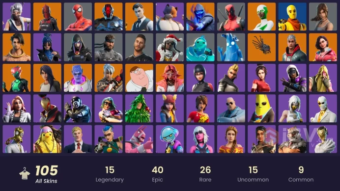 PC,PSN,XBOX 105 SKINS FA - BACKLASH,LARA CROFT,SHADOW OPS,KUNO,DUMMY,YELLOWJACKET,IRIS,SURF WITCH RK786