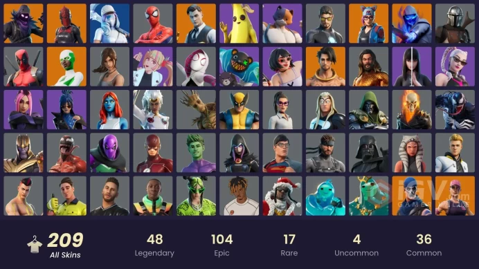 PC,PSN,XBOX 209 SKINS FA - STW - GREEN ROOTS BILLIE,BACKLASH,LYNX,DOOM,FLASH,VENOM,GHOST RIDER,MICHAEL MYERS,KOR,THANOS RK795