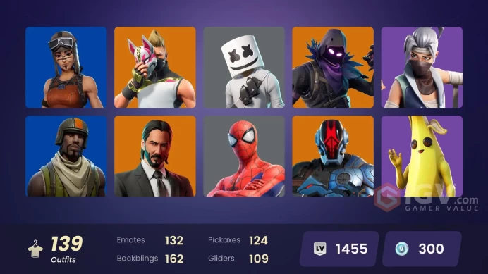 PC,PSN,XBOX 139 SKINS FA - STW - JOHN WICK,VELOCITY,FROSTBITE,INFERNO,FUSION,MARSHMELLO,GROOT,LARA CROFT,DOOM,BLACK WIDOW RK797