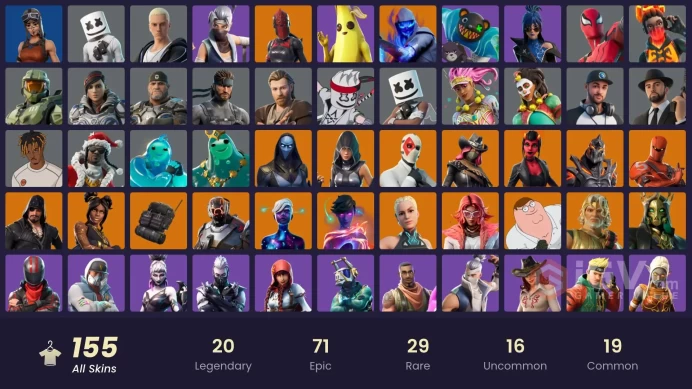 PC,PSN,XBOX 155 SKINS FA - MALICE,FATE,GALAXY SCOUT,GALAXY GRAPPLER,LEONARDO,MARCUS FENIX,SPIDER MAN,MASTER CHIEF,FRIEZA,PULSE RK685