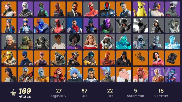 PC,PSN,XBOX 169 SKINS FA - STW - RAPTOR,LYNX,GOAT,SKULL TROOPER,NARUTO,GHOUL TROOPER,MIDORIYA,MRS INCREDIBLE RK798