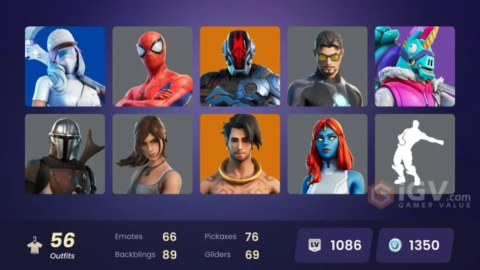 PC,PSN,XBOX 56 SKINS FA - LEVIATHAN AXE - WOLVERINE,LARA CROFT,MEZMER,DIAMOND DIVA,PREDATOR,MANDALORIAN RK605