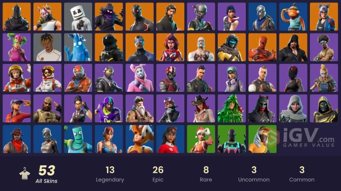 PC,PSN,XBOX 53 SKINS FA - BLACK KNIGHT - REAPER,LYNX,MARSHMELLO,VANGUARD ZADIE,DESPERADO,LITESHOW - FLOSS - MAKO RK782