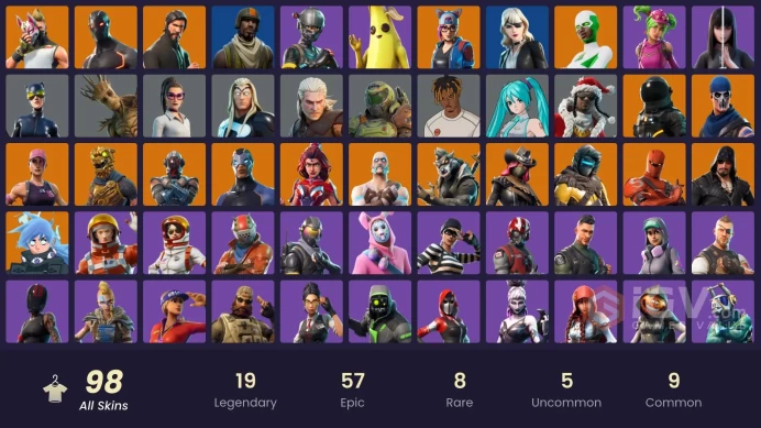 98 SKINS + THE REAPER + STW OLD + ELIT'S SIGIL + TAKE THE L + AERIAL ASSAULT TROOPER + CANDY AXE + OMEGA + DRIFT + VANGUARD ZADIE