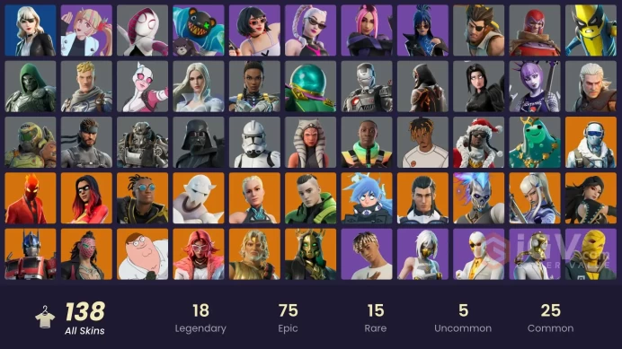 PC,PSN,XBOX 138 SKINS FA - JOLTARA,INFERNO,GERALT,GLAM GUNNER,PHAEDRA,WOLVERINE,AURA RK676
