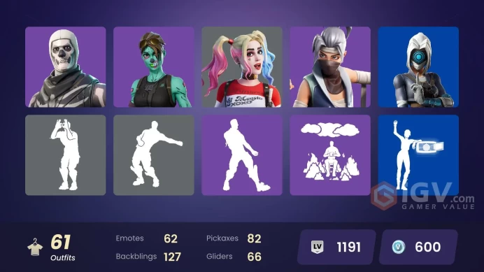 PC,PSN,XBOX 61 SKINS FA - POLO PRODIGY - HARLEY QUINN,JOLTARA,NINJA,VANGUARD ZADIE,TRICKSY RK624