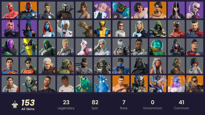 PC,PSN,XBOX 153 SKINS FA - DARTH VADER,GOKU,KOR,KORRA,LARA CROFT,DOOM,SUPERMAN,KATALINA,WOLVERINE,GERALT RK629