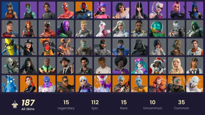 PC,PSN,XBOX 187 SKINS FA - BLACK WIDOW,POLARITY,GHOUL TROOPER,BONES,DARK DOGGO,KOR,ELEVEN,KNIGHT CONQUEROR,DOOM,CARNAGE RK618