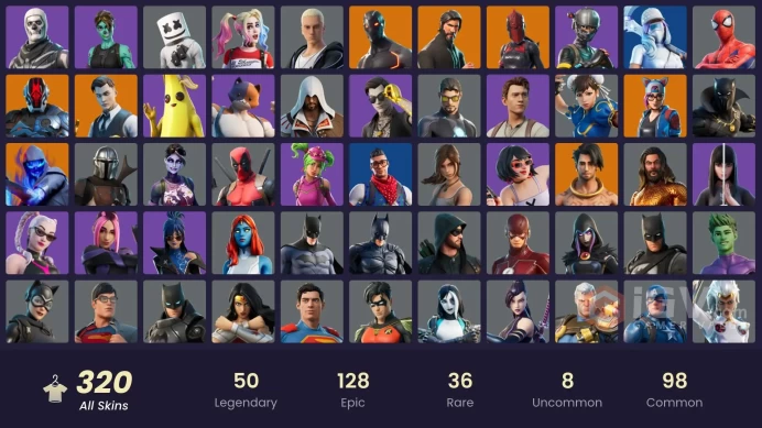 PC,PSN,XBOX 320 SKINS FA - STW - REAPER - GALAXY SCOUT,KOR,CHUN-LI,VENOM,RAVEN,WOLVERINE,ARIANA,WONDER WOMAN,CREED RK738
