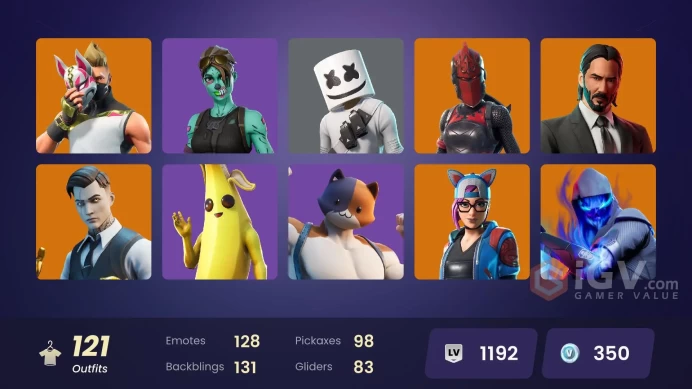 PC,PSN,XBOX 121 SKINS FA - STW - JOHN WICK,LYNX,BLAZE,MARSHMELLO,GHOUL TROOPER,NINJA,RUBY,TRIGGERFISH RK744