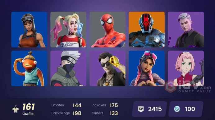 PC,PSN,XBOX 161 SKINS FA - NARUTO - GOKU - SUBZERO - VEGETA - SPIDER-GWENRK861