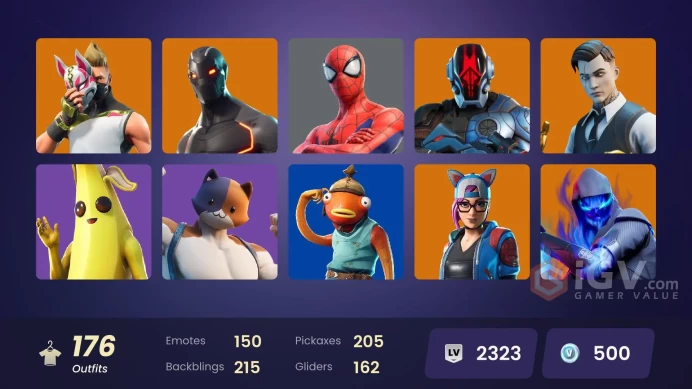 PC,PSN,XBOX 176 SKINS FA - STW - OMEGA,BACKLASH,DOOM,KOR,LOSERFRUIT,BRUNO MARS,VIVI CHROMA,INSIGHT,IRIS RK671