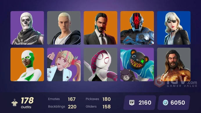 PC,PSN,XBOX 178 SKINS FA - JOHN WICK,BACKLASH,MICHALE MYERS,GERALT,KOR,NINJA,MJ,DOOM RK765