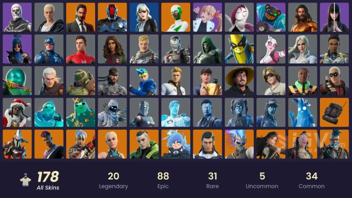 PC,PSN,XBOX 178 SKINS FA - JOHN WICK,BACKLASH,MICHALE MYERS,GERALT,KOR,NINJA,MJ,DOOM RK765