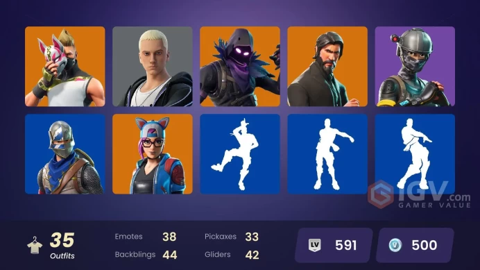 PC,PSN,XBOX 35 SKINS FA - STW - REAPER - BLUE SQUIRE - SLIM SHADY - FLOSS - TAKE THE L RK746