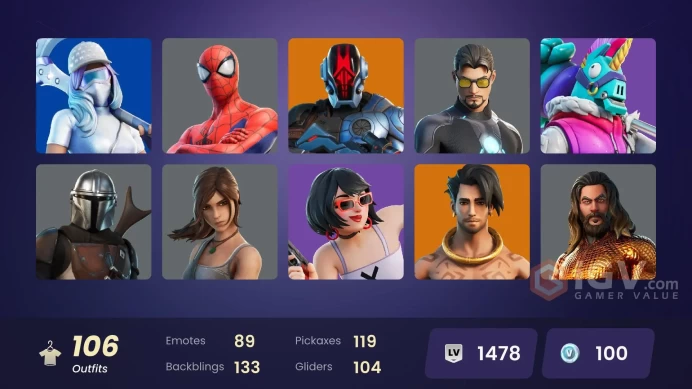 106 TOP SKINS | RONIN | ETERNAL KNIGHT | FADE | VALERIA | SNAP | PETER GRIFFIN | THE CUBE QUEEN | THE ORIGIN | MENACE