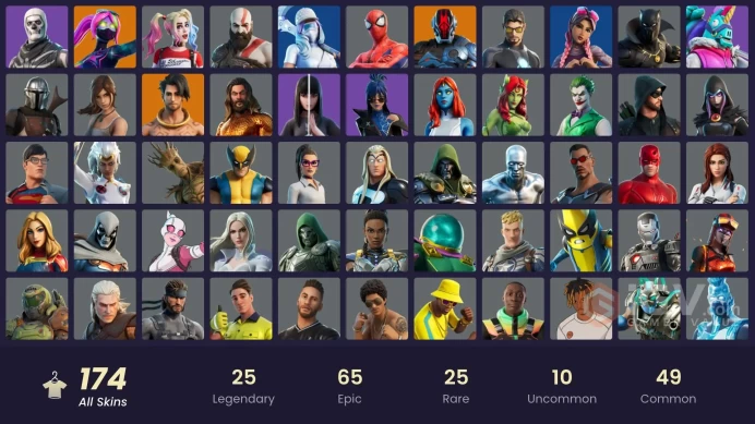 Leviathan Axe, Kratos Armored, Clutch, Grind, Modena Icon, Spider-Man | 174 Skins [Full Access] Psn, Xbox, PC