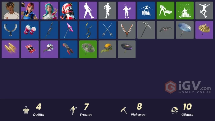 [PSN/XBOX/PC] 4 skins | Slayer Juice WRLD | Explorer Emilie | Katalina|Mr. Dappermint|Gwenpool's Katanas|999 Knives|Greebles|Outlaw's Knife Rack