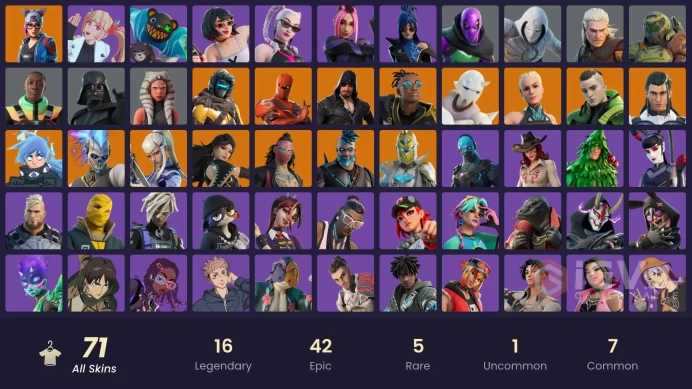 [PC/PSN/NINTENDO]   71 skins | Moon Knight | Eren Jaeger | Malik (Solitary Defender) | Blackheart (Stage 8) | Iconic EraDU112 