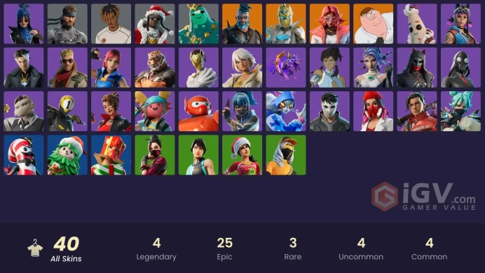 [PC/PSN/XBOX/NINTENDO] 40 skins | Valeria | Omegarok | Spectra Knight | Peter Griffin | Poseidon | Solid Snake | Slayer Juice WRLDIP105 