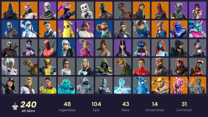 [PC/PSN/XBOX]239 skins| Black Knight | Sparkle Specialist | Travis Scott | The Reaper | Blue Squire | Floss | Leviathan axe | Take the L |prch01