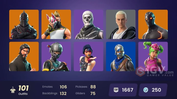 101 SKINS + BLACK KNIGHT + THE REAPER + AC/DC + FLOSS + MAKO + TAKE THE L + LINA SCORCH + ROYALE KNIGHT + ELITE AGENT + BLUE SQUIRE + CHLOE KIM