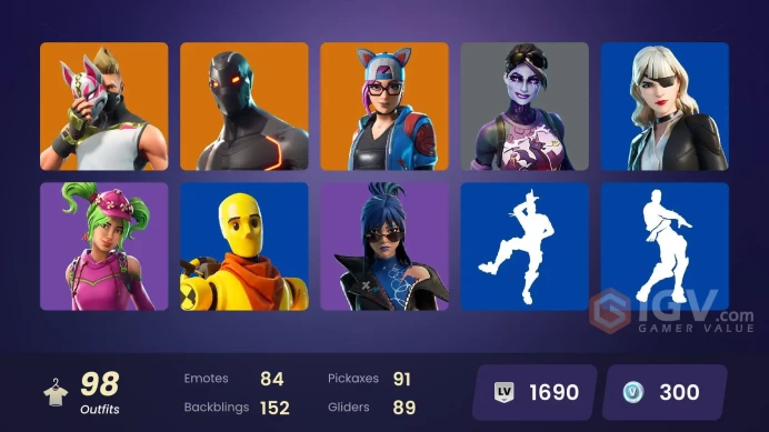 98 SKINS + TAKE THE L + SAKURA + AANG + CATWOMAN COMIC BOOK OUTFIT + DRIFT + DAKR VOYAGER + GAMES MANAGER + CARBIDE + HAYLEE SKYE