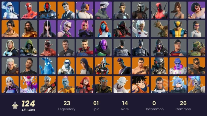 [PSN/XBOX/PC] 124 skins | Gold Midas | Naruto Uzumaki | Subzero Cryptic | Ronin | Fade | Frostbite | The Imagined | Renzo the Destroyer