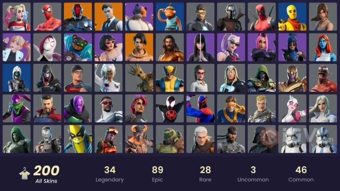 [PSN/XBOX/PC] 201 skins | Rogue Spider Knight | Ronin | Fade | Hunter | Valeria | Midas | The Imagined | Paradigm (Reality-659)