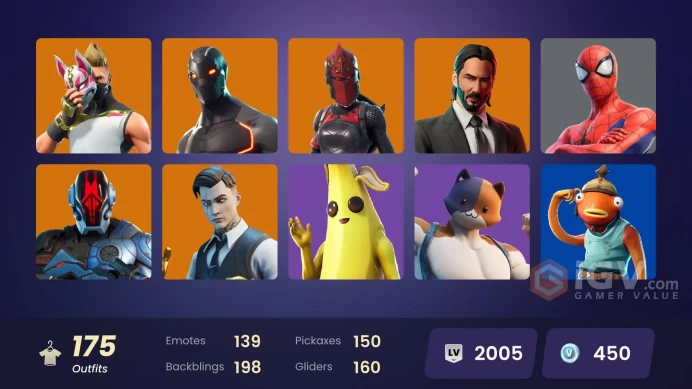 [PC/PSN] 175 skins | Gold Brutus | Gold Midas | Rogue Agent | John Wick | The Ice King | Take The L |Y215