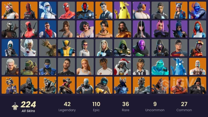 PC,PSN,XBOX 224 SKINS FA - LEVIATHAN AXE - BLAZE,JOLTARA,HIME,ALLI,LYNX,DEIMOS,DOOM,WOLVERINE,KOR,LARA CROFT RK897