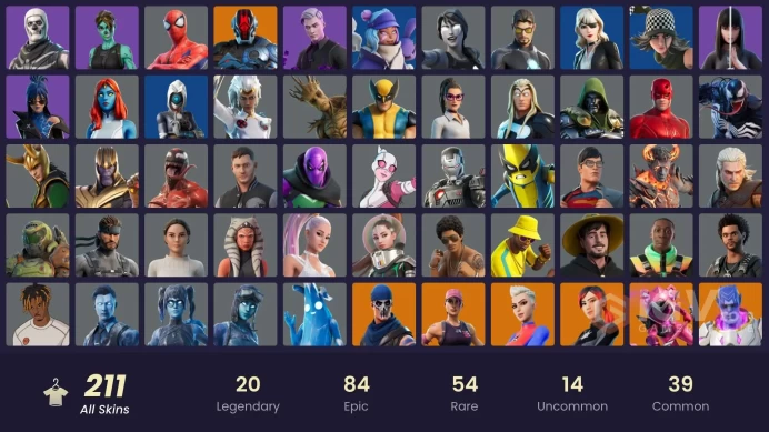 PC,PSN,XBOX 211 SKINS FA - STW - ALL MIGHT,DYNAMO DANCER,POLARITY,ARIANA,WOLVERINE,OCHACO,HANA,CARNAGE,BAKUGO,THANOS,VENOM RK903