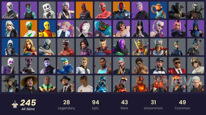 PC,PSN,XBOX 245 SKINS FA - VICTOR ELITE,BLAZE,BACKLASH,JOLTARA,JANKY,CATWOMAN,KOR,CARNAGE,NINJA,MORTY,STARFLARE RK913